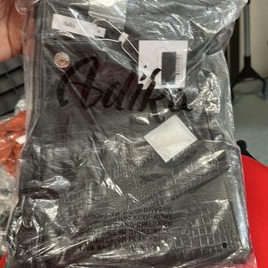 adika Blakley Snake-Pattern Faux Leather Pants size small